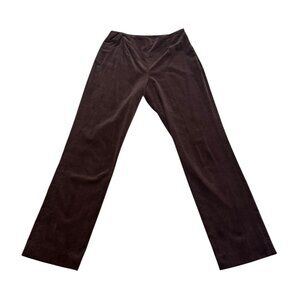 Vintage 1990s Shackelford Brown Cotton Pants USA Made Size 6 High Waist Straight